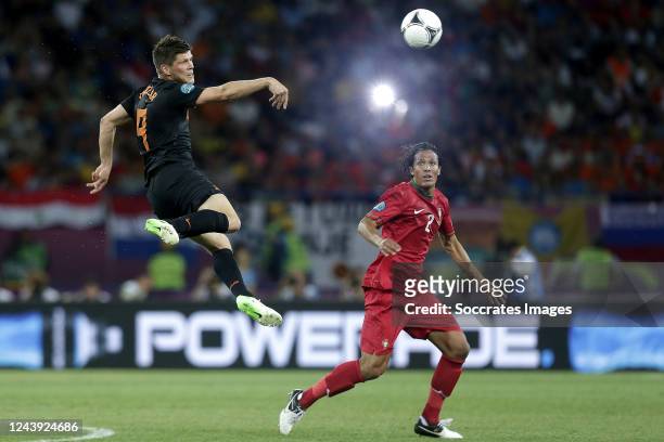 Klaas Jan Huntelaar of Holland, Bruno Alves of Portugal during the EURO match between Portugal v Holland on June 17, 2012
