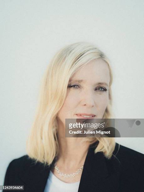 Actress Lea Drucker poses for a portrait poses for a portrait on the 75th Cannes Film Festival on May 26, 2022 in Cannes, France.