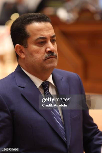 Iraqi Prime Minister candidate Mohammed Shia al-Sudani attends the parliamentâs session on electing the president in Baghdad, Iraq on October 13,...