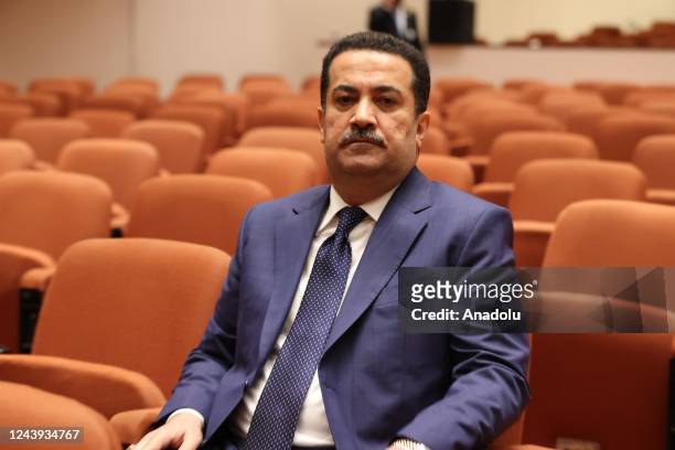 Iraqi Prime Minister candidate Mohammed Shia al-Sudani attends the parliamentâs session on electing the president in Baghdad, Iraq on October 13,...