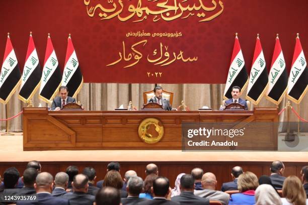 View from the Iraqi Parliament during the session on electing the president in Baghdad, Iraq on October 13, 2022.