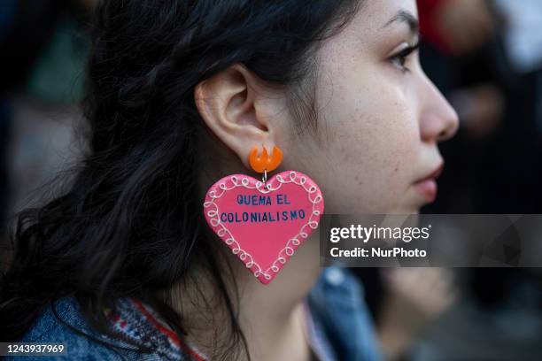 Antirracist Demonstration against neocolonialism and racism, in Barcelona, Spain, during the spanish national day, on october 12, 2022.