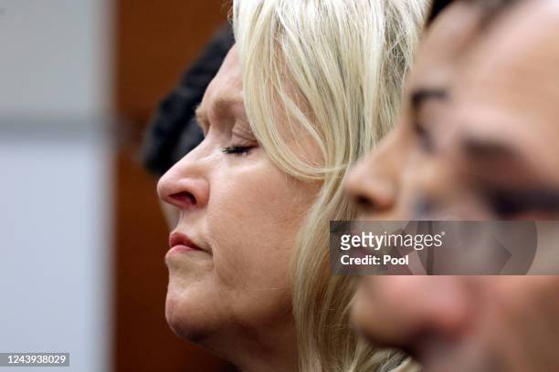 Gena Hoyer reacts as she awaits the verdict in the trial of Marjory Stoneman Douglas High School shooter Nikolas Cruz at the Broward County...