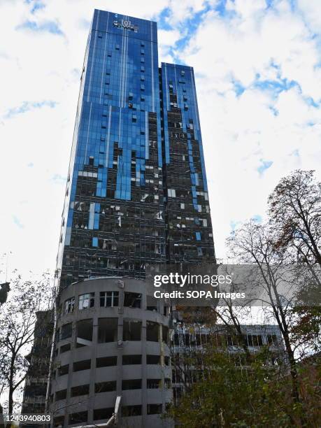 Tower" office building was destroyed by Russian missile fire. After several months of relative calm, multiple explosions rocked Kyiv early on a...