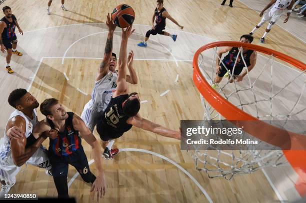 Gabriel Deck, #14 of Real Madrid in action during the 2022/2023 Turkish Airlines EuroLeague Regular Season Round 2 match between FC Barcelona and...