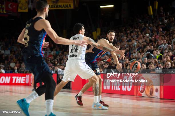 Nikola Kalinic, #10 of FC Barcelona in action during the 2022/2023 Turkish Airlines EuroLeague Regular Season Round 2 match between FC Barcelona and...
