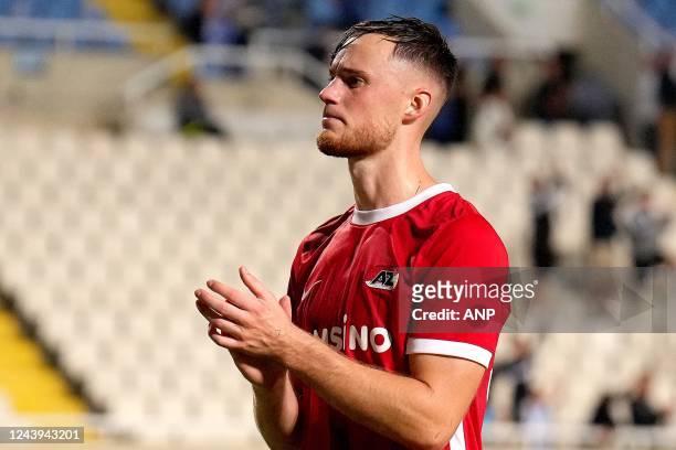 Sam Beukema of AZ after the UEFA Conference League Group E match between Apollon Limassol FC and AZ at the Tsirion Stadium on October 13, 2022 in...