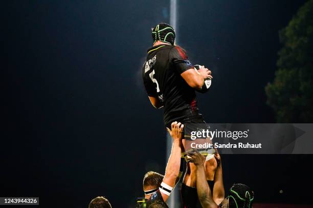 Toby SALMON of Rouen during the Pro D2 match between Rouen and Mont de Marsan at Stade Robert Diochon on October 13, 2022 in Rouen, France.