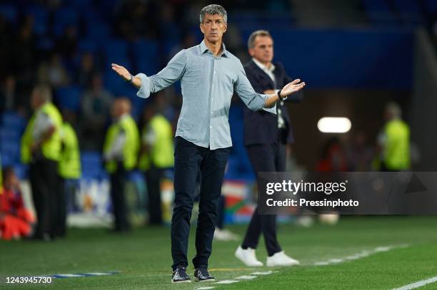 Real Sociedad head coach Imanol Alguacil during the UEFA Europa League match between Real Sociedad and FC Sheriff Tiraspol, Group C, played at Reale...