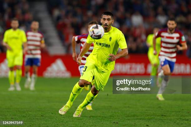 Cote, of Sporting de Gijon during the La Liga Smartbank match between Granada CF and Sporting de Gijon at Nuevo Los Carmenes Stadium on October 13,...