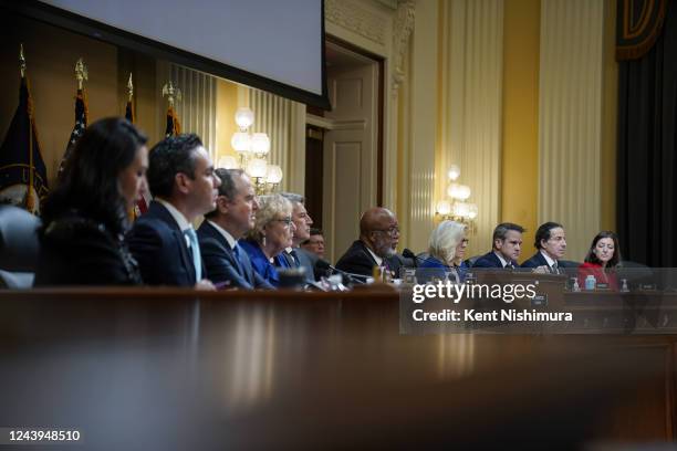 The House Select Committee to Investigate the January 6th Attack on the U.S. Capitol, deliver remarks during a hearing of the House Select Committee...