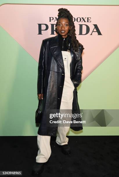 Little Simz attends the Prada Paradoxe fragrance launch party on October 13, 2022 in London, England.