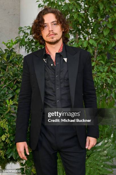 Cole Sprouse at the Ralph Lauren Spring 2023 ready to wear runway show held at The Huntington Museum and Gardens on October 13, 2022 in San Marino,...