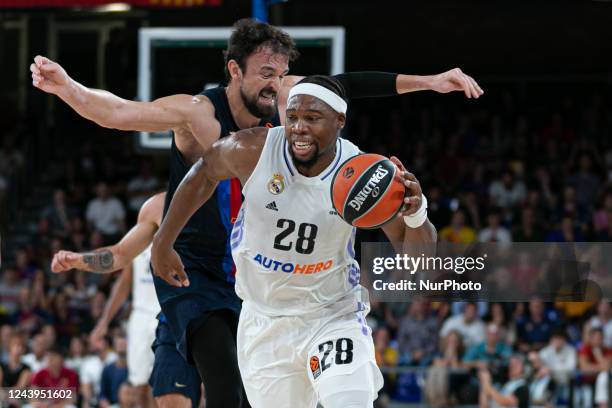 Yabusele of Real Madrid in action during Euroliga match between FC Barcelona and Real Madrid in Palau Blaugrana ,Barcelona,13 October,2022.