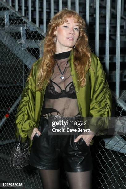 Fiona Jane attends the Raf Simons catwalk show during London Fashion Week SS23 at The Printworks on October 13, 2022 in London, England.