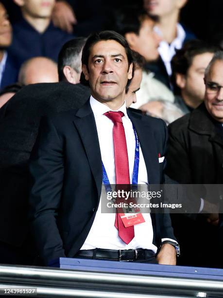 President Rui Costa of SL Benfica during the UEFA Champions League match between Paris Saint Germain v Benfica at the Parc des Princes on October 11,...