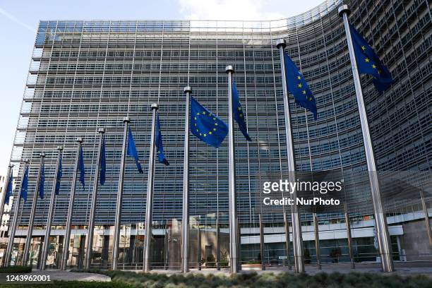 View of the European Comission Berlaymont building in Brussels, Belgium on October 11, 2022.