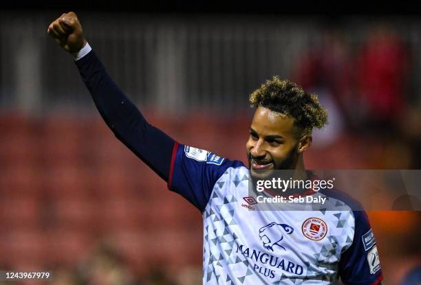 Dublin , Ireland - 14 October 2022; Barry Cotter of St Patrick's Athletic celebrates after his side's victory in the SSE Airtricity League Premier...