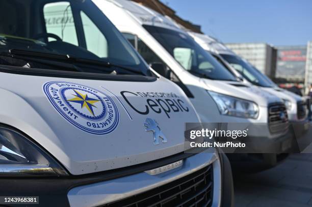 View of new vans transformed into the Mobile passport office in Krakow. Mobile passport points for Ukrainian citizens in Poland have been operating...