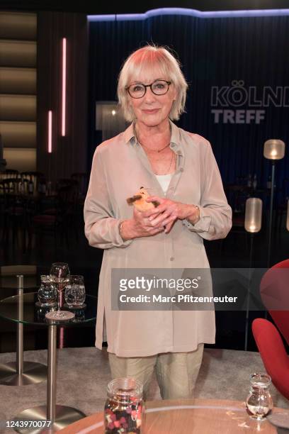 Actress Heidelinde Weis during the Koelner Treff TV Show at the WDR Studio on October 14, 2022 in Cologne, Germany.