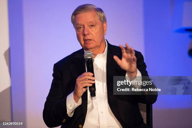 Sen. Lindsey Graham speaks during the America the Great tour panel discussion hosted by Heritage Action for America at the Scottsdale Resort at...