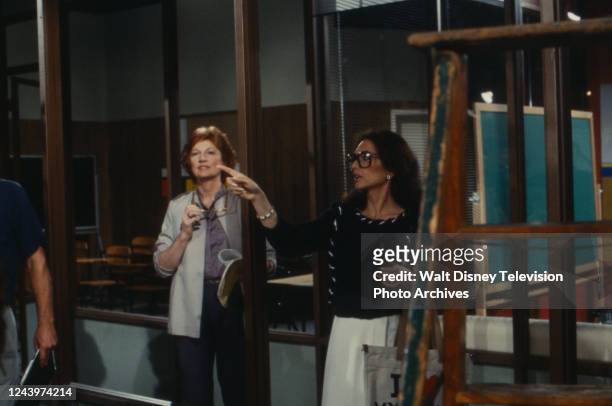 Los Angeles, CA Allyn Ann McLerie, Suzanne Pleshette appearing in the ABC tv movie 'Fantasies', aka 'The Studio Murders'.