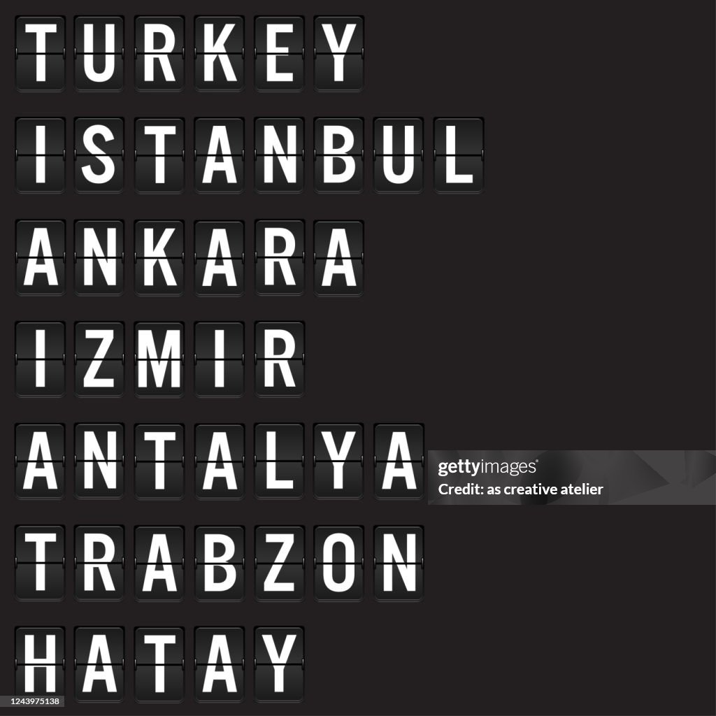 Turkey travel departure board