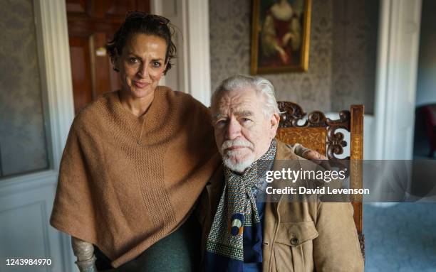 Brian Cox, actor, and actor and director Nicole Ansari-Cox attend the Cliveden Literary Festival at Cliveden House on October 15, 2022 in Windsor,...