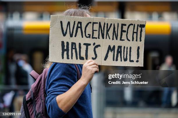 People march to protest against skyrocketing energy prices and the growing cost of living on October 15, 2022 in Leipzig, Germany. The protest,...