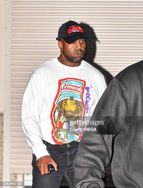 Kanye West is seen on October 14, 2022 in Los Angeles, California