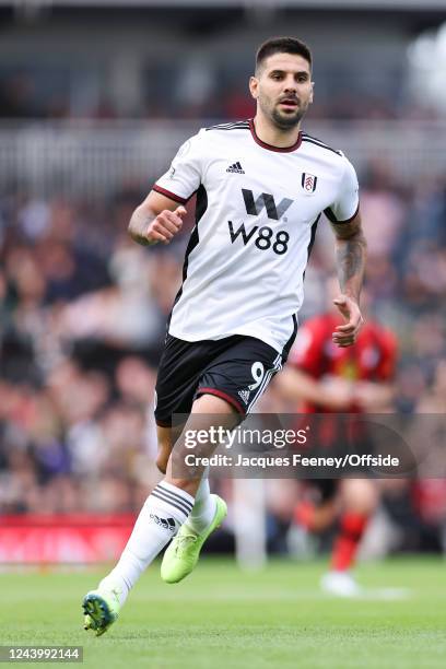 Aleksandar Mitrovic of Fulham during the Premier League match between Fulham FC and AFC Bournemouth at Craven Cottage on October 15, 2022 in London,...