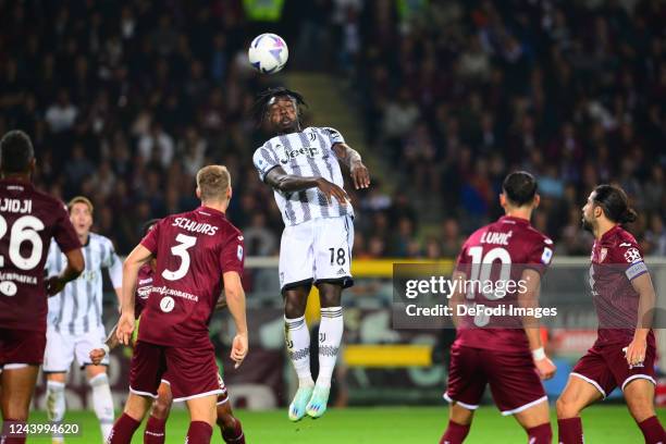 Moise Kean of Juventus FC in action during FC Turin-Juventus Turin, 10th round of Serie A Tim 2022/23 in Stadio Olimpico Grande Torino, Turin,...