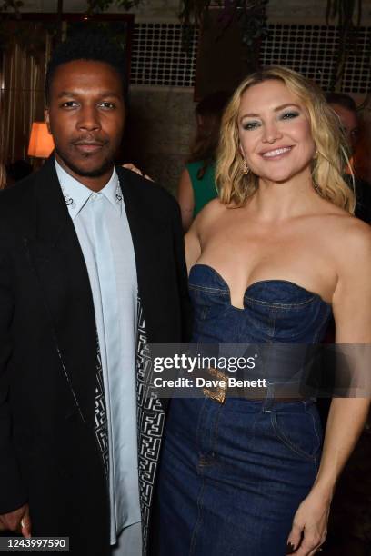 Leslie Odom Jr. And Kate Hudson attend the Netflix reception, hosted by Ted Sarandos, during the BFI London Film Festival, at Chiltern Firehouse on...