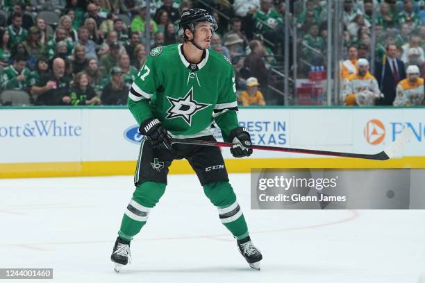 Mason Marchment of the Dallas Stars skates against the Nashville Predators at the American Airlines Center on October 15, 2022 in Dallas, Texas.
