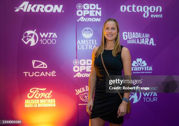 Shelby Rogers of the United States arrives on the red carpet for the players party ahead of the WTA Guadalajara Open Akron 2022, part of the Hologic...