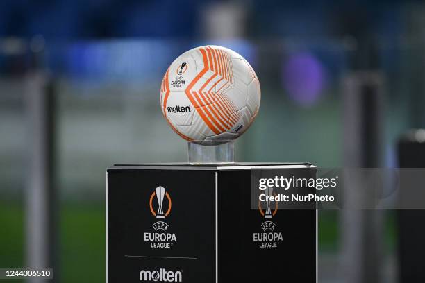 Official Europa League match ball and Logo during the UEFA Europa League match between SS Lazio and SK Sturm Graz at Stadio Olimpico, Rome, Italy on...