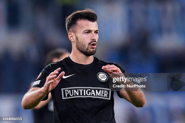 Albian Ajeti of SK Sturm Graz looks dejected during the UEFA Europa League match between SS Lazio and SK Sturm Graz at Stadio Olimpico, Rome, Italy...