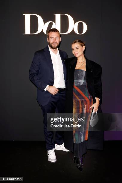 Boris Barboni and influencer Veronica Ferraro attends the opening of the Dodo jewellery store on October 15, 2022 in Berlin, Germany.