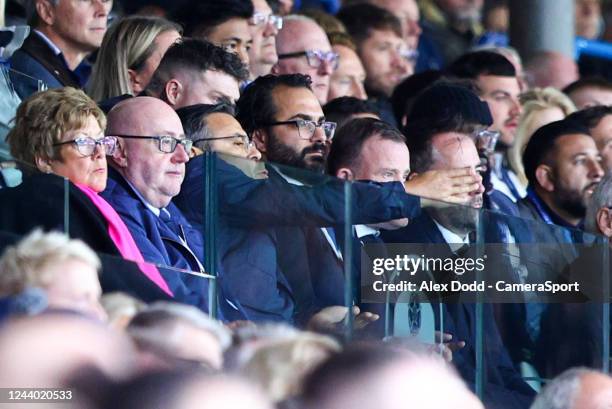 Leeds United chairperson Andrea Radrizzani and sporting director Victor Orta watches on during the Premier League match between Leeds United and...