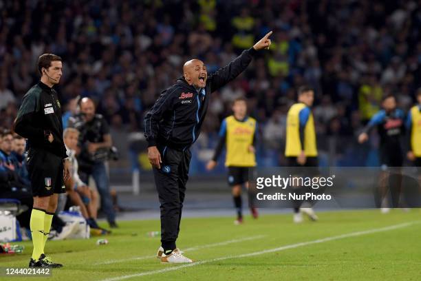 Luciano Spalletti Head Coach of SSC Napoli during the Serie A match between SSC Napoli and Bologna FC at Stadio Diego Armando Maradona Naples Italy...