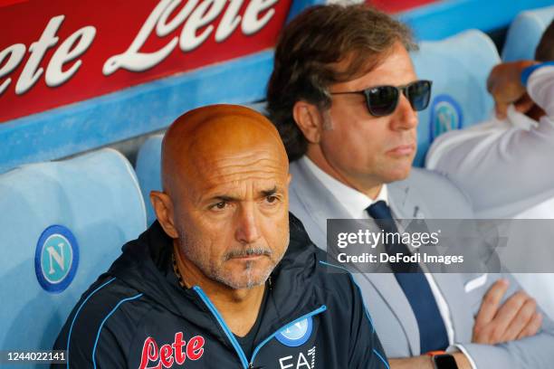 Head coach Luciano Spalletti looks on during the Serie A match between SSC Napoli and Bologna FC at Stadio Diego Armando Maradona on October 16, 2022...