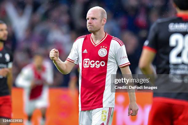 Davy Klaassen of looks on during the Dutch Eredivisie match between AFC Ajax and SBV Excelsior at Johan Cruijff Arena on October 16, 2022 in...