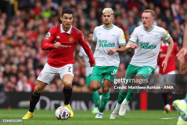 Cristiano Ronaldo of Manchester United during the Premier League match between Manchester United and Newcastle United at Old Trafford on October 16,...