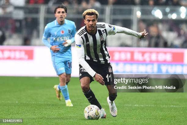 Dele Alli of Besiktas controls the ball during the Super Lig match between Besiktas and Trabzonspor at Vodafone Park on October 16, 2022 in Istanbul,...