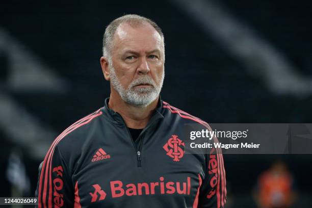 Mano Menezes coach of Internacional looks on during a match between Botafogo and Internacional as part of Brasileirao 2022 at Estadio Olimpico Nilton...