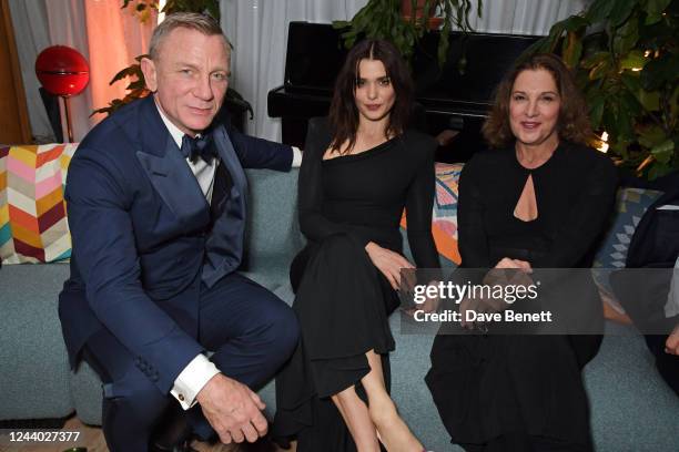 Daniel Craig, Rachel Weisz and Barbara Broccoli attend the BFI London Film Festival closing night party for "Glass Onion: A Knives Out Mystery" at...