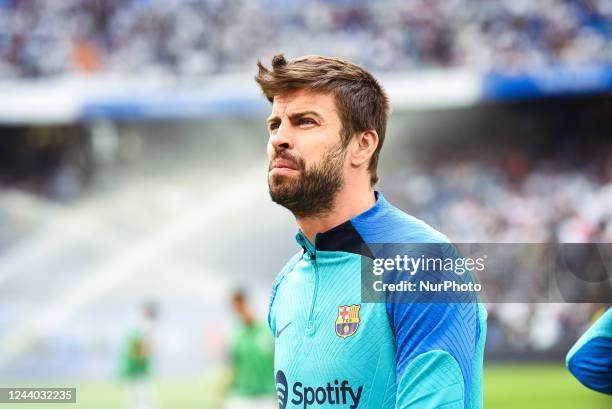 Gerard Pique during La Liga match between Real Madrid CF and FC Barcelona at Estadio Santiago Bernabeu on October 16, 2022 in Madrid, Spain.