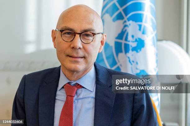 Newly appointed UN High Commissioner for Human Rights Volker Turk officially takes office at the Palais Wilson in Geneva on October 17, 2022.