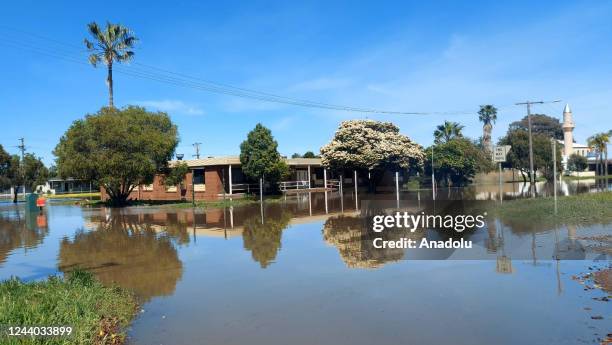 View of the flooded area after heavy rains in Victoria state, Australia on October 17, 2022. It has been reported that the heavy rain, which has been...