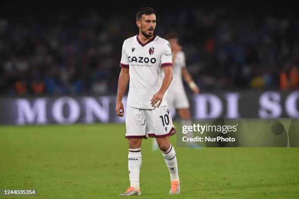 Nicola Sansone of Bologna FC during the Serie A match between SSC Napoli and Bologna FC at Stadio Diego Armando Maradona Naples Italy on 16 October...